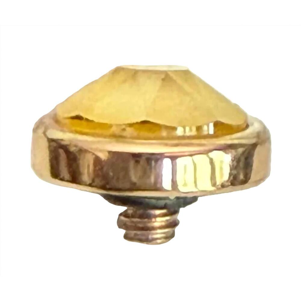 NEW QUDO women's canino 9 mm jewelry topper in yellow rose gold